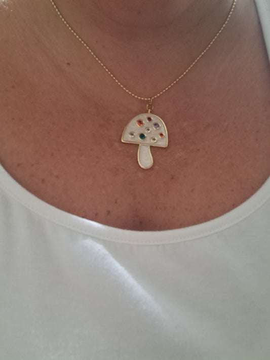 White Mushroom Necklace