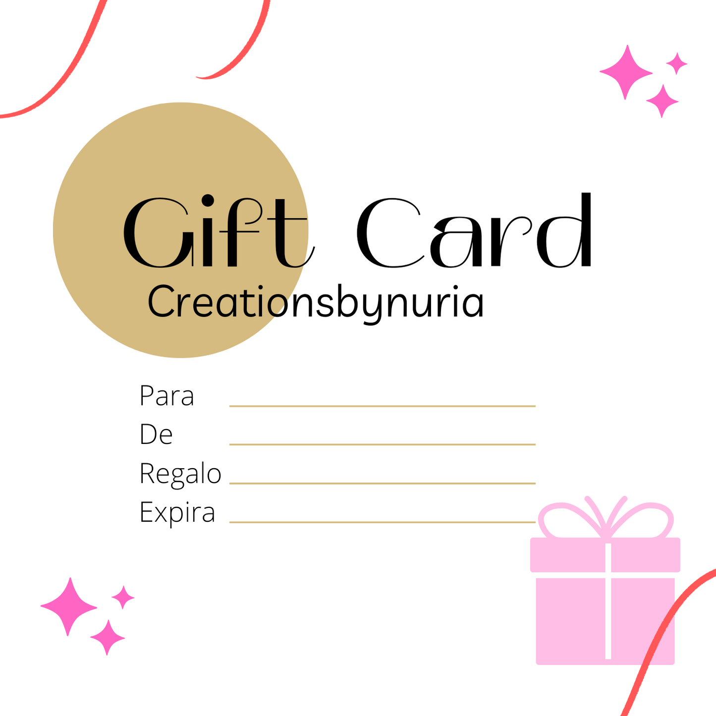 E Gift Card Creationsbynuria